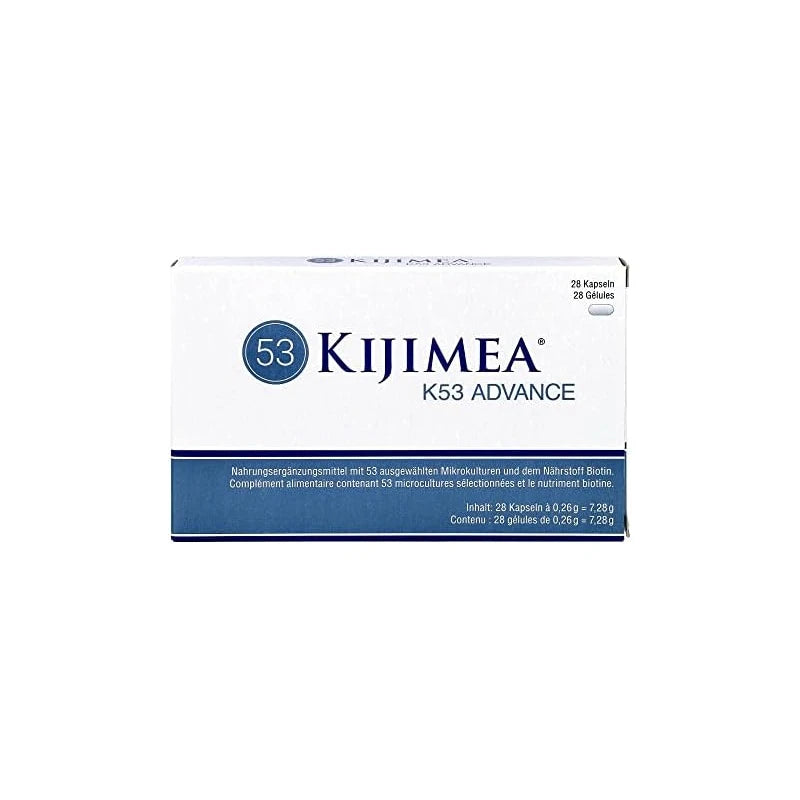 Kijimea® K53 Advance - Gut Bacteria Capsules High Dose | 53 Selected Microculture Strains from the Intestinal Flora | with Biotin | >500 Billion CFU per Pack | Lactose Free | Gluten Free - 28 Capsules