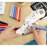 Ohuhu Fabric Pen 30 Colors Set Dyeing Pen Fabric Dyeing Pen Cloth Pen Color Pen Cloth Marker Fabric Marker Writing Fabric Writing Pen Writing on Cloth Pen Name Water Resistant Pigment DIY Handmade Handmade Clothes Jeans T-shirt Pants Bag Sneakers