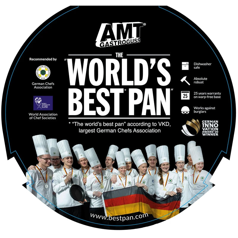 AMT Gastroguss The World´S [.] Frying pan Induction, Diameter 28 cm, Height 5 cm, cast Aluminium (Aluminium), Lotan® Non-Stick Coating for Fat-Free-Frying, AMZN-I-528-US
