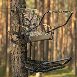 TIDEWE Hunting Seat Cushion Heated with Backrest & Battery Pack, Self-Supporting Water Resistant Hunting Seat for Tree Stand, Warm Portable Seat Pads for Hunting, Camping, Fishing (Next Camo Vista)