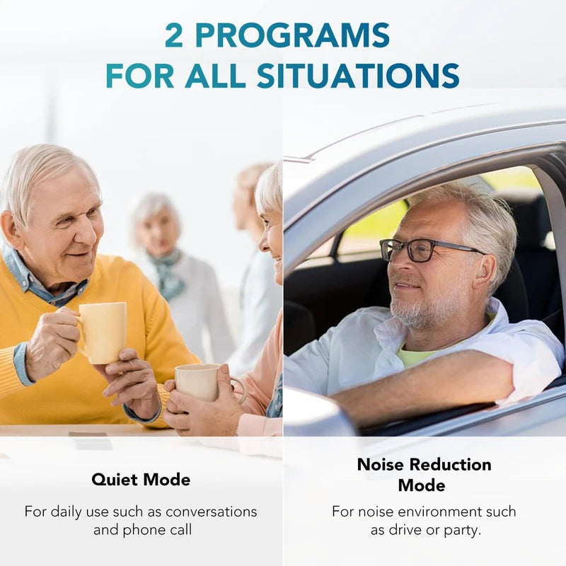 Hearing Aids for Seniors, Rechargeable Hearing Aid Severe Hearing Loss with Noise Cancelling and Volume Control