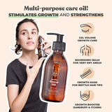 Bionoble Organic Castor Oil 200ml - 100% Pure, Natural and Cold Pressed - Lashes, Eyebrows, Body, Hair, Beard, Nails - Vegan and Cruelty Free - Glass Bottle + Pump