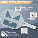 BuyPick Pickleball Paddle,USAPA Approved Light Pickleball Paddles with Reinforced Carbon Fiber Surface,16mm Thickened Pickleball Racket with Anti-Slip Sweat-Absorbing Grip& Racket Cover, Gift for Men