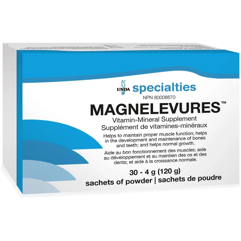 UNDA - Magnelevures - Vitamin Mineral Supplement to Support Cardiovascular and Nervous System* - 30 Sachets