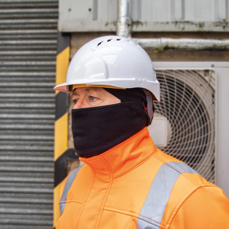 JSP Surefit Thermal Safety Helmet Liner Black with Removable Face Covering - Medium/Large - Black