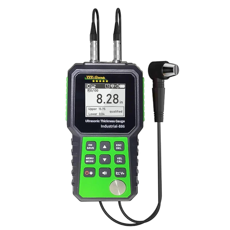 Ultrasonic Thickness Tester Industrial-886 / Digital Metals Thickness Gauge with Range 0.04-15.75in(1-400mm) / Industrial Measuring Instrument