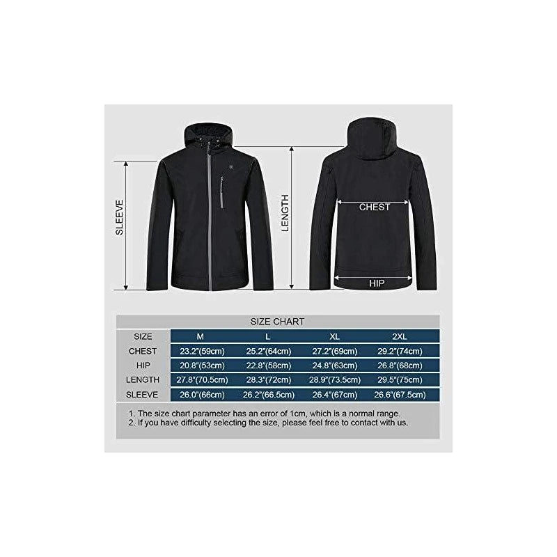 PROSmart Heated  with Hood and 12Volt Battery Pack (Black) Menswear Coats Tops  Hoodie Casual Beige Plain outdoor jacket softshell turtle  2025 jaket premium softshell turtle sandbox helmet tiktok shop shark anatomy shirt Two-Touch LED - Color: black, Si