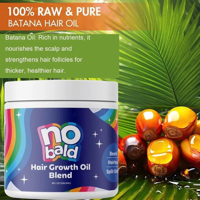 No Bald Hair Growth Oil Blend, Nobald Hair Growth Blend, 3 in 1 Batana Oil, Castor Oil, Rosemary Oil, Raw Organic Unrefined Batana Cream for Men and Women (2)
