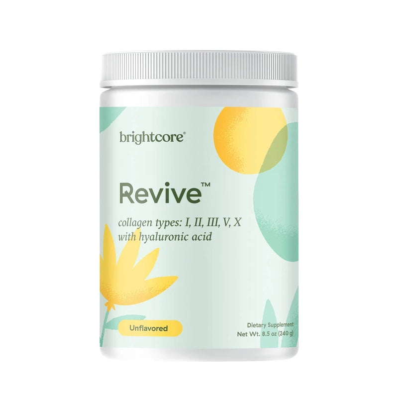 Brightcore Nutrition - Revive Multi Collagen Protein Powder, Collagen with Hyaluronic Acid and Vitamin C, Collagen Powder for Women, Unflavored Collagen Powder, 240 Grams, 30 Servings