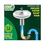 ECO PUNCH Professional Strength Drain Clog Dissolver | Heavyweight Formula (32oz)
