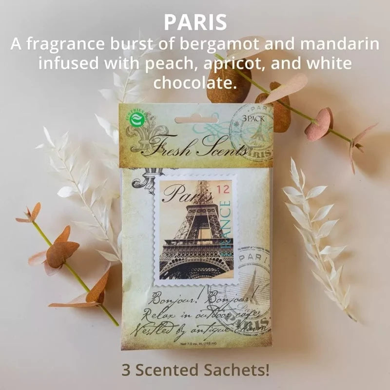 Branded WILLOWBROOK Fresh Scents Scented Sachets - Paris NEW