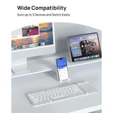SODI Foldable Keyboard with Sensitive Touchpad, Portable Wireless Keyboard for iMac, Multi Devices, 2 in 1 Pocket-Sized Bi-Folding Portable Key-Board, Travel