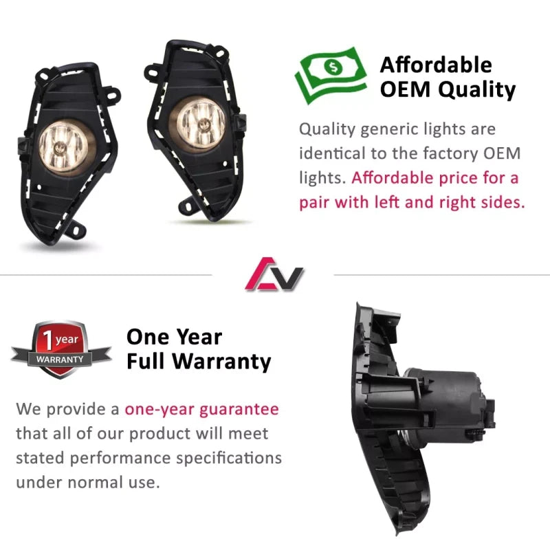 advan_version 2019-2025 For Toyota RAV 4 Clear Pair Fog Lights Bumper Lamps w/Harness Wiring