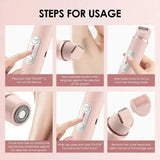 2 in 1 Rechargeable Electric Hair Shaver, 1 Count Double Cutter Head Design Hair Remover, Wet & Dry Use Body Hair Trimmer for Home & Travel - Color: Pink, Specification: 1 count