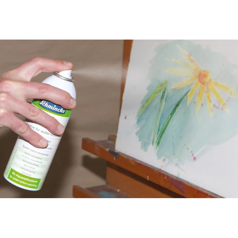 Schmincke - Aquarell-Fixativ, Aeropump, 300 ml, 50 403 040, Zwischen- und Schlussfixativ für Aquarellbilder mit hoher Fixierwirkung, farblos, schnell trocknend