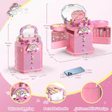 PERRYHOME Kids Makeup Set for Girl 63 Pcs Unicorn Toys for Girls, Real Washable Non-Toxic Cosmetic Toddler Make Up Kit, Unicorn Toys Princess Dress up Christmas & Birthday Girl Gifts for 3-12(Pink)