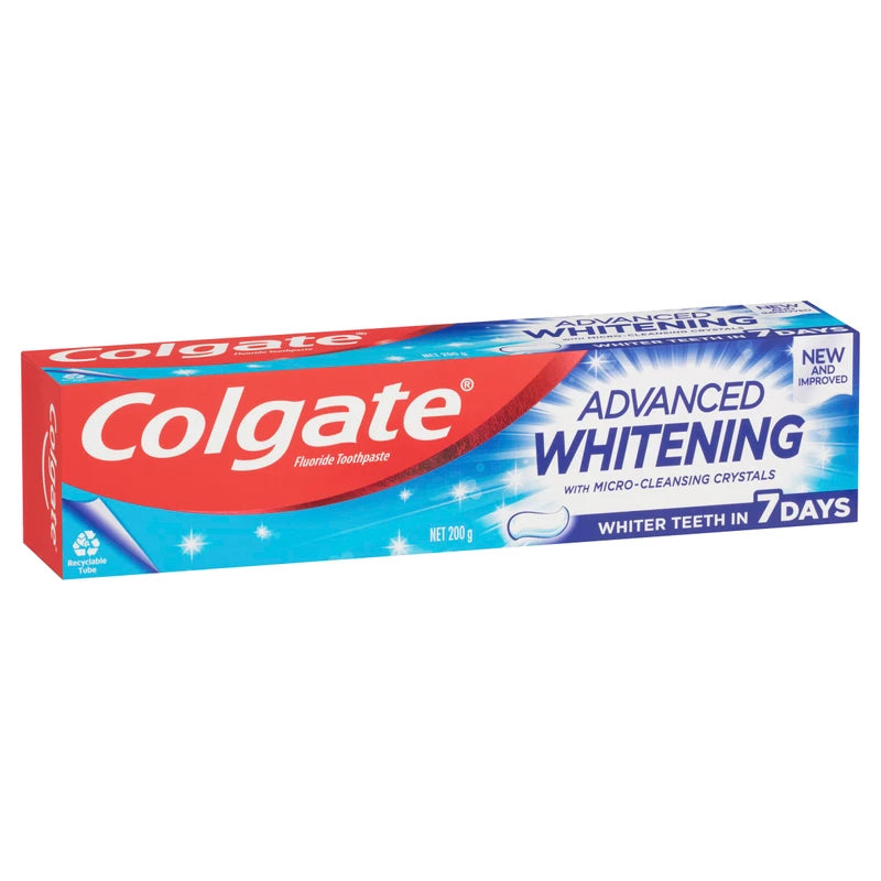 Colgate Advanced Whitening Toothpaste, 200g, With Micro-Cleansing Crystals