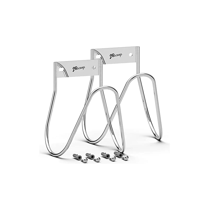 JBscoop Garden Hose Holder Stainless Steel Small Wall Mount Garden Hose Hook, Ideal for Water, Air, Hydraulic Hose, Ropes, Extension Cords Heavy Duty & Rust Proof Large Set of 2