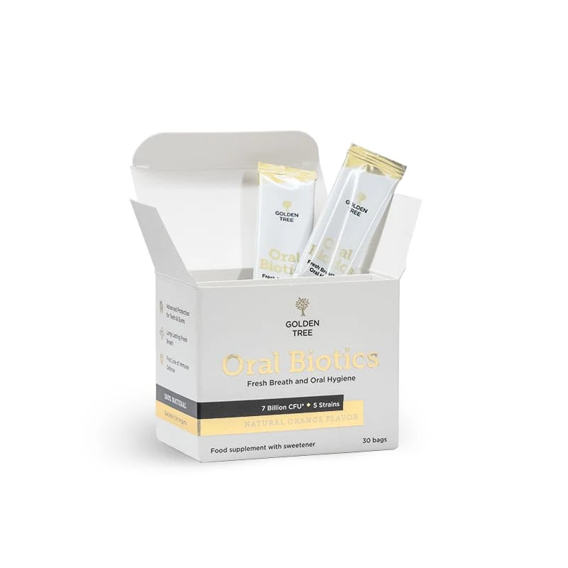 Golden Tree Oral Biotics Natural Lactic Acid Bacteria Complex for Oral Hygiene – 7 Billion CFU per dose Fights Bad Breath and Protects Teeth and Gums – for Long-Lasting Fresh Breath