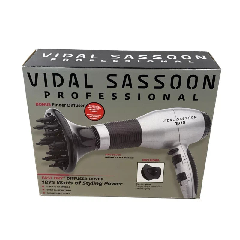 Vidal Sassoon Hair Professional Fast Dry Diffuser Dryer White 1875 - NEW in Box