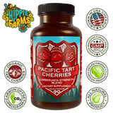 Hippie Farms Tart Cherry Capsules Grown in USA - Lumberjack Strength Blend - Tart Cherry Powder with Bilberry 90 Vegan Pills