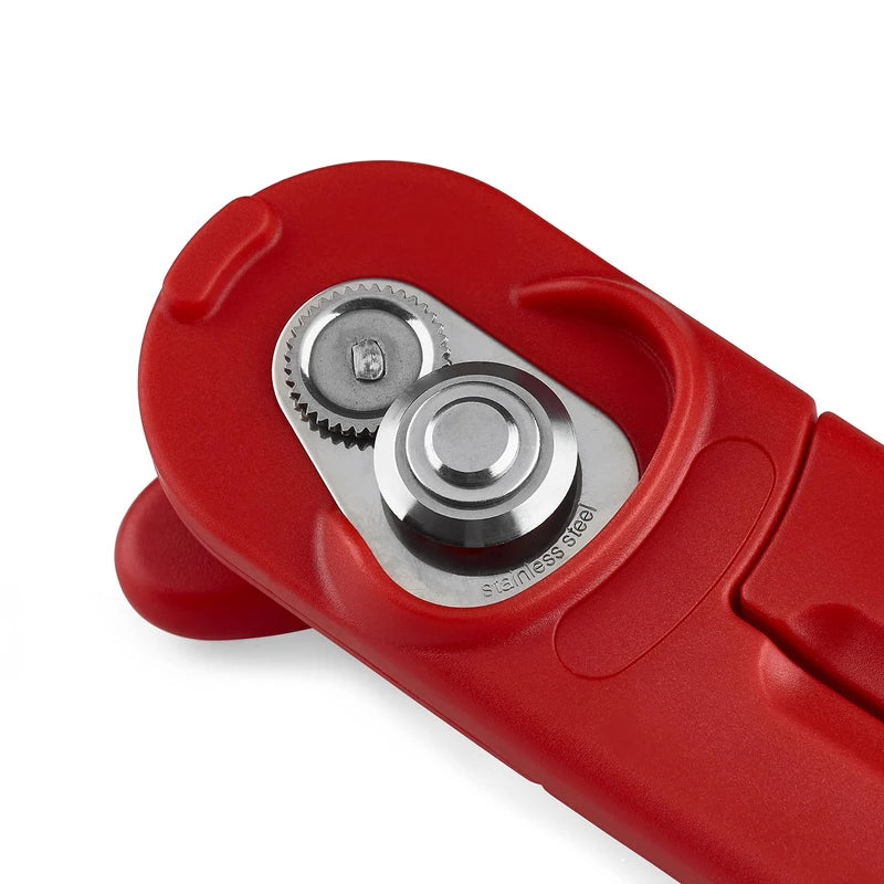 Zyliss MagiCan Manual Can Opener with Lid Release - Heavy Duty Can Opener Kitchen Gadgets - Home Can Opener Manual- Easy to Use Hand Held Can Opener - Effortlessly Open Cans - Compact Design - Red | Zyliss
