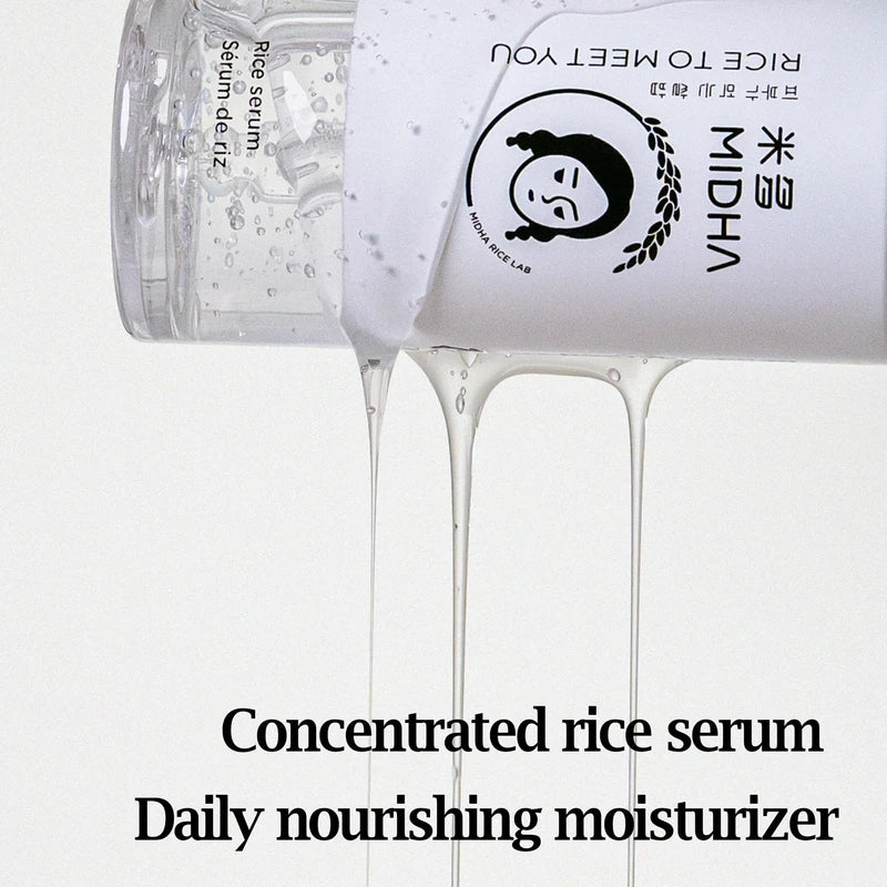 MIDHA Rice Serum 50ml for skin moisturizing, tightening and revitalizing, Day and Night use, Quick absorption, Vegan