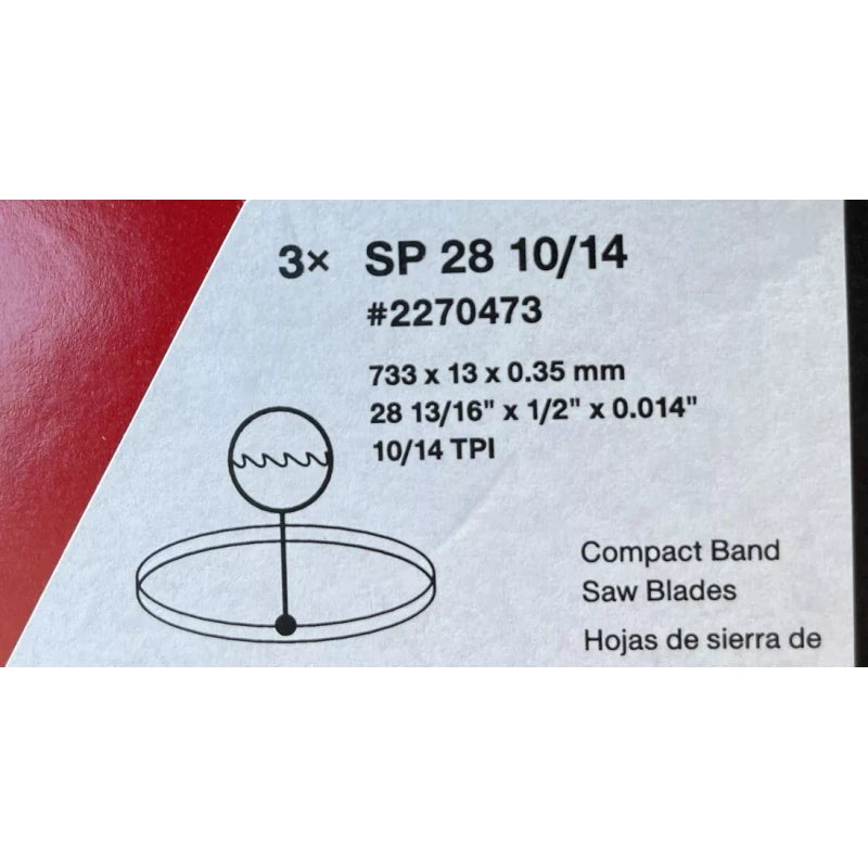 Hilti ONE 1 HILTI Compact Band Saw Bandsaw Premium Blade SP 28 10/14 TPI Part# 2270473