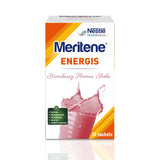 Meritene Energis Strawberry Shake | 30g Shake Powder Sachets, Pack of 15 | Nutritional Shake Mix with Proteins and Vitamins