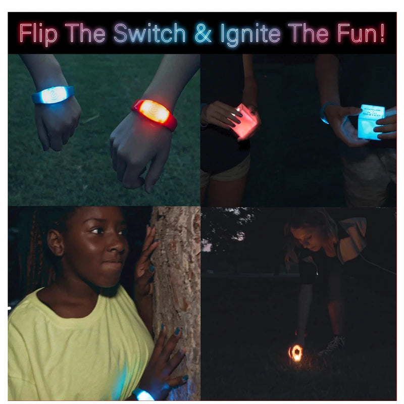 GETMOVIN SPORTS Capture The Flag Ignited Kit with Glow-in-The-Dark LED Game Pieces and Storage Bucket Outdoor Yard Game Fun!