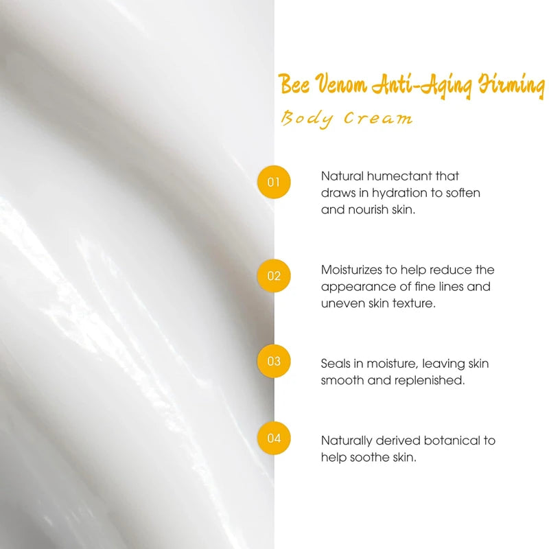 Bee Lift Anti Aging Firming Body Cream, Bee Venom Wrinkle Removal Cream, Collagen Firming Body Lotion, Neck Firming Cream For Loose Skin, Skin Tightening Cream Body, Restore Elasticity, Hydration