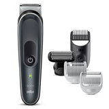 Braun Body Groomer 5 BG5360 Men's Armpit Chest Arms Legs Delicate Zone Shaving More Comfortable With Body Shaver Head 2 Attachments 1mm-11mm Length Skin Shield Technology Skin Friendly Waterproof