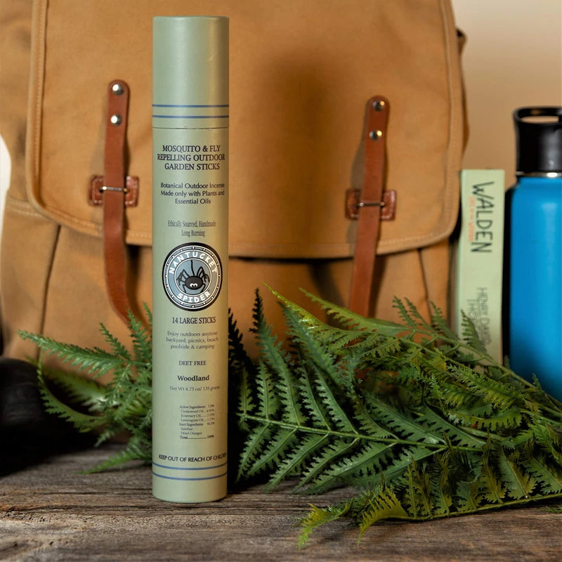 Nantucket Spider Garden Incense Sticks | Repellent for Mosquitoes and Flies | Long Lasting with Pleasant Fragrance | Woodland - Pack of 14