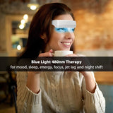 Red Light Therapy Glasses for Eye Health and Vision Improvement, Wearable Blue Light Therapy Glasses - Natural Good for Sleep, Seasonal Mood Disorders & Jet Lag
