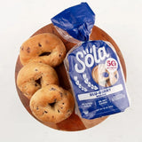 SOLA Low Carb & Keto Friendly Bagels, Blu-berry - 5g Net Carbs & 15g of Protein, No Added Sugar, Plant based, Low Calorie Bagels - 12 oz (4 Bagels/Pack) (Pack of 3)
