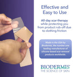 BIODERMIS Epi-Derm Keloid C-Strips, Silicone Gel Sheeting for Scars, Ideal for C-Section, Tummy Tuck, Hysterectomy & Cardiac Surgery Scars, Premium Grade Scar Sheets, Reusable 1.4x6 in -1 Pack, Clear