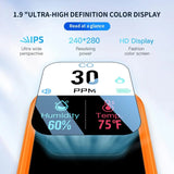 CEKKIENA [3-in-1] Carbon Monoxide Detector Portable Mini Air Quality Monitor with Lanyard & Kickstand Smoke Alarm CO Meter Temperature Humidity Sensor Built-in 1000mAh Battery Indoor/Outdoor (Orange)