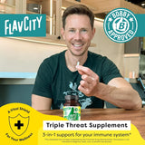 FlavCity Vitamin D Triple Threat, Zinc & Vitamin K2 30-Day Supply (30 Capsules)