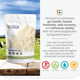Crucial FOUR Bovine Colostrum – 8Oz Grass Fed Colostrum – Low Temp Dried Colostrum Supplement for Dietary Support, Immune Booster – Easy to Mix and Highly Bioavailable