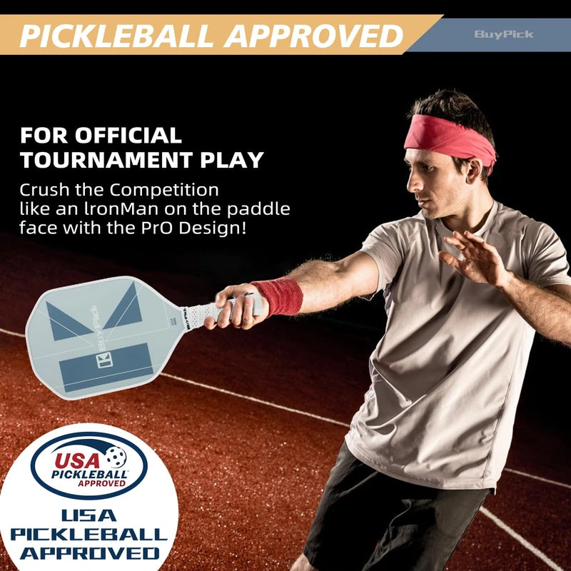 BuyPick Pickleball Paddle,USAPA Approved Light Pickleball Paddles with Reinforced Carbon Fiber Surface,16mm Thickened Pickleball Racket with Anti-Slip Sweat-Absorbing Grip& Racket Cover, Gift for Men
