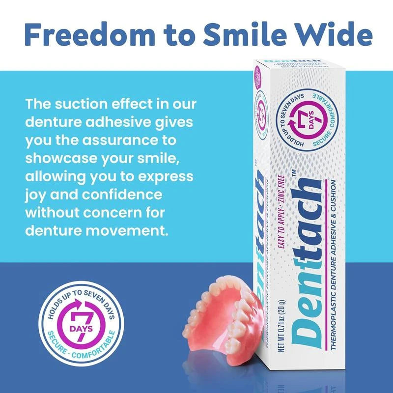 [HOT 2024 - COMBO 3 PACK] Denttach Thermoplastic Adhesive for hold of Dentures up to 7 Days without Glue with Updated Instructions - BLACK FRIDAY SALE 51% - Item Package Quantit: 1