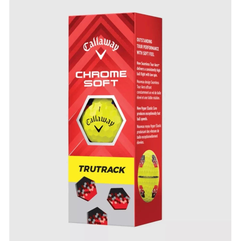 Callaway Chrome Soft Tru Track Golf Balls (Yellow/Black/