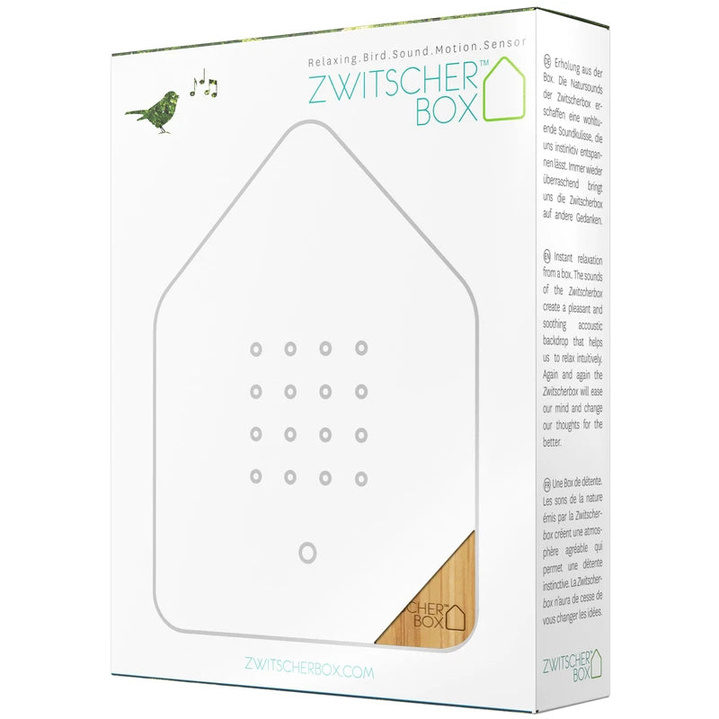 Relaxound Zwitscherbox Wood The Original Solid Wood Front Bamboo Bird Singing Natural Sounds Forest Atmosphere Soundbox