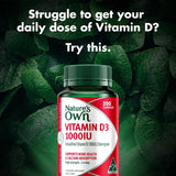 Nature's Own Vitamin D 1000IU Capsules 200 - Aids Calcium Absorption - Supports healthy Immune System Function, Bone health, Muscle Strength in the Elderly, & Muscle Function - High Strength