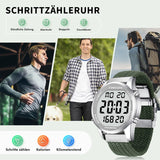 Pedometer Watch, Fashion Watch, Waterproof Watch, Large Digital Display, Simple Pedometer for Men and Seniors, Accurate Pedometer (Black)