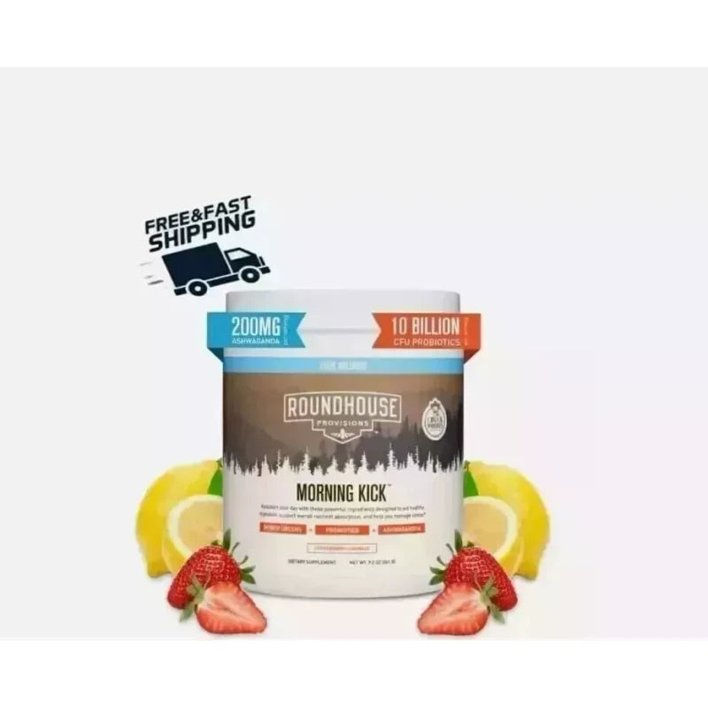 branded Chuck Norris Morning Kick Greens Powder PROBIOTIC Strawberry 30 SCOOP Supplement