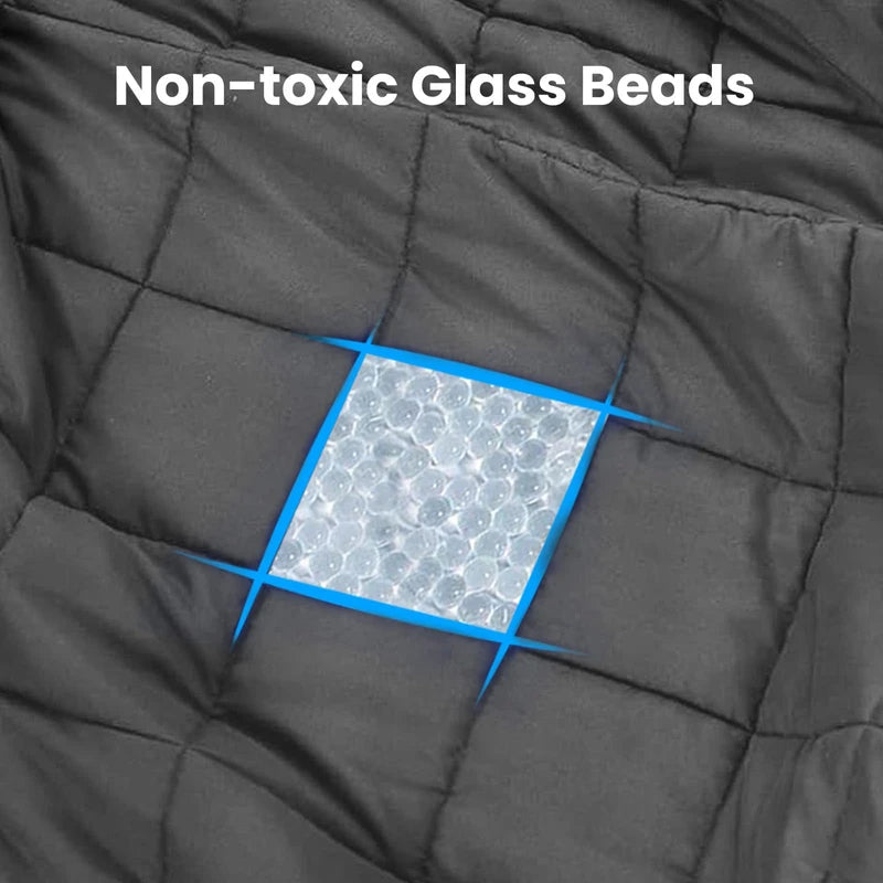 20lbs Weighted Blanket for Adults-Cotton Heavy Blanket with Premium Glass Bead, Machine Washable Gravity Blanket for Sleeping, All Season Breathable Big Blanket 60"x80", Grey