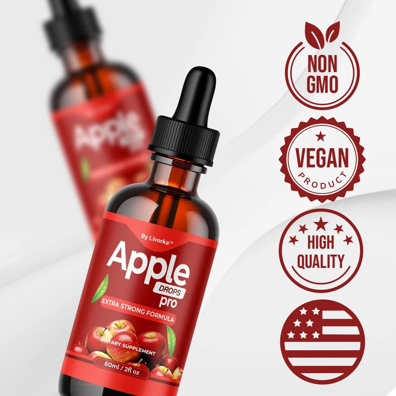 LIVORKA Apple Drops - Official AppleDrops Supplement Support, AppleDrops Advanced Liquid Oral Drop, Apple Liquid Drops Premium Formula, All Natural Support Drop, AppleDrop, 1 Bottle for 1 Month
