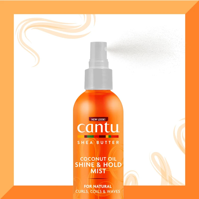 Cantu Cantu Coconut Oil Shine & Hold Mist with Shea Butter for Natural Hair, 8 fl oz