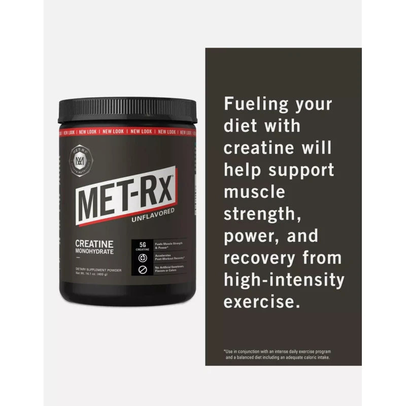 MET-Rx Met RX Creatine Monohydrate Powder Supplement Unflavored 800 Gram 160 Servings